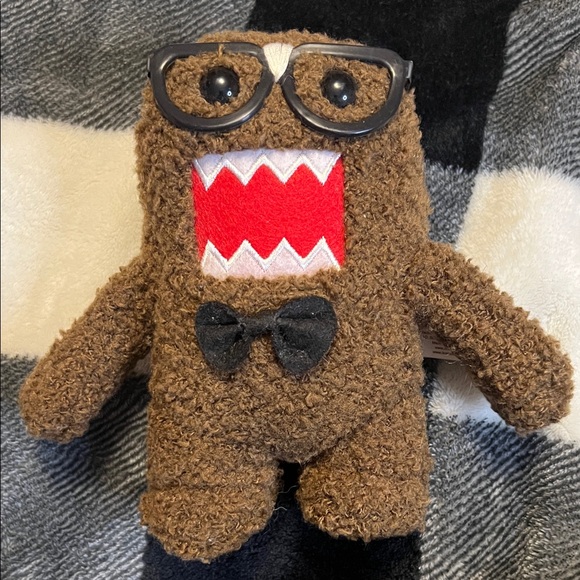 DOMO NERD PLUSH Fuzzy Brown Monster with Glasses approximately 7 inches - Picture 1 of 16